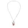 image White Cat in Strawberry Cup Necklace Silver alternate