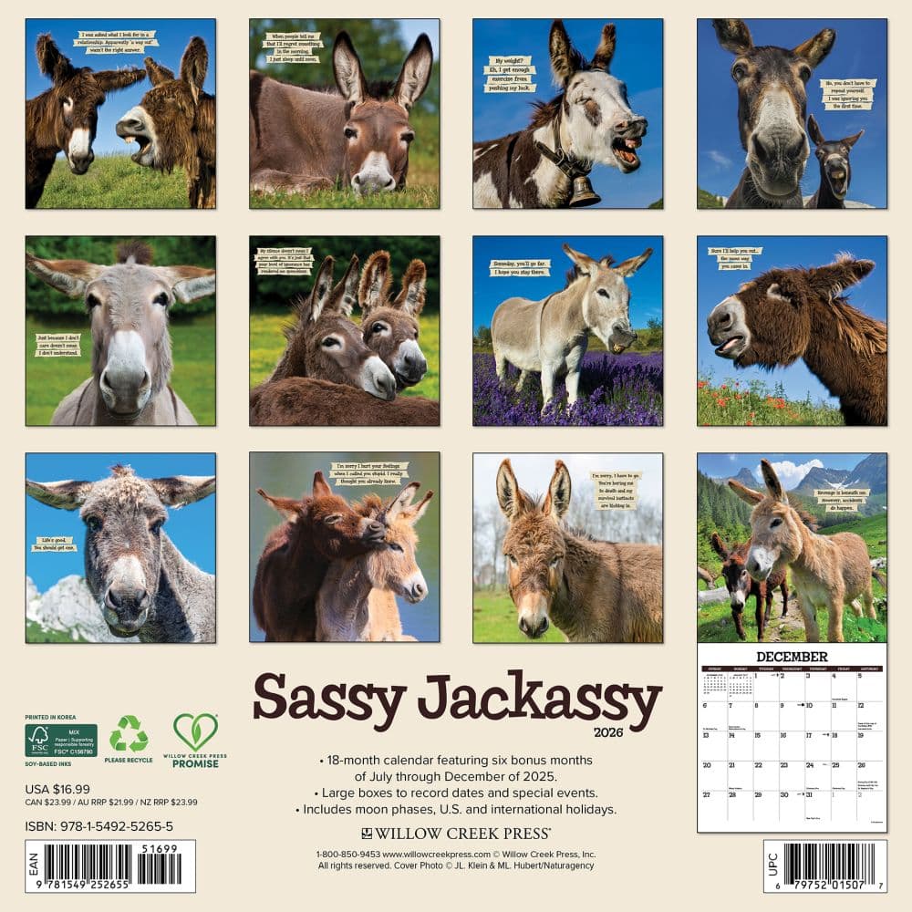 Sassy Jackassy 2026 Wall Calendar First Alternate Image