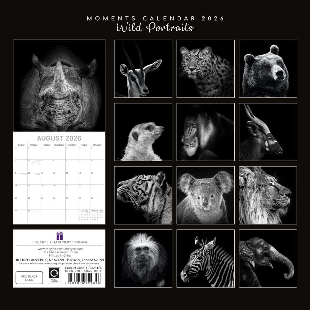 Wild Portraits 2026 Wall Calendar First Alternate Image
