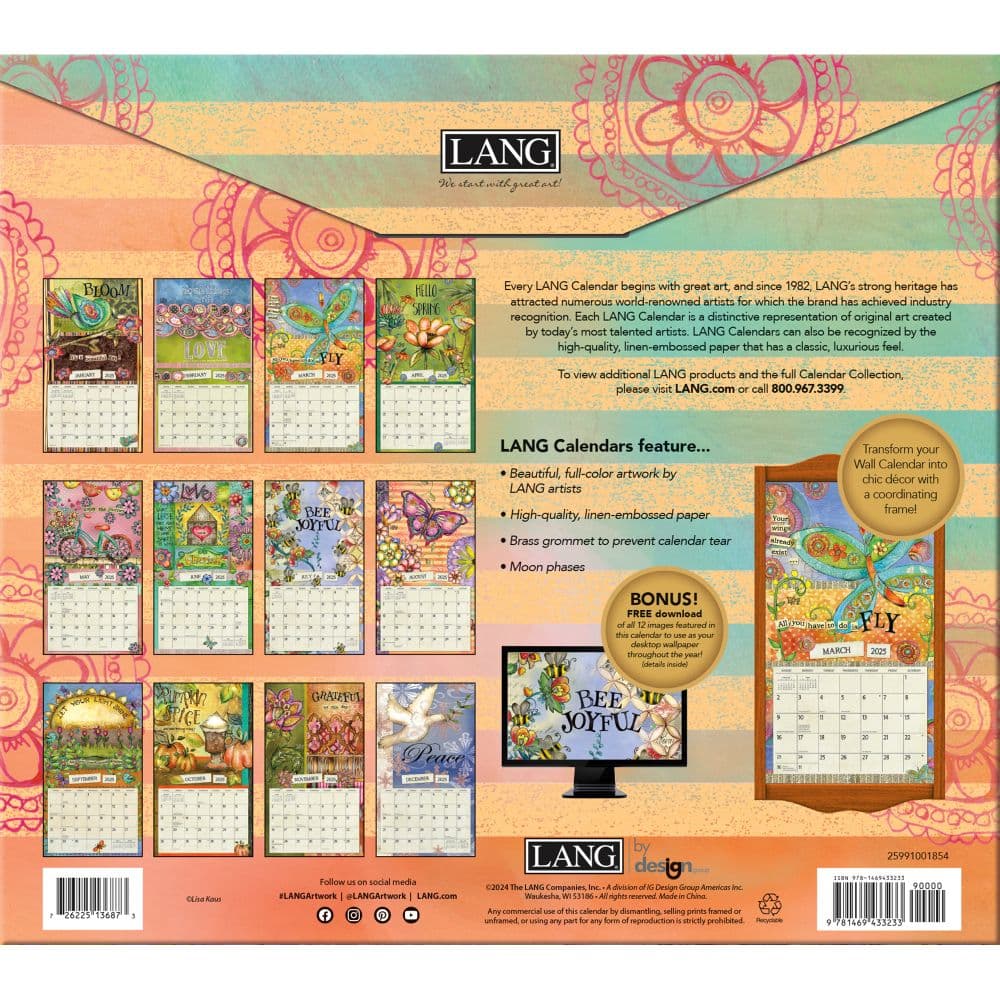 Color My World 2025 Wall Calendar by Lisa Kaus_ALT1