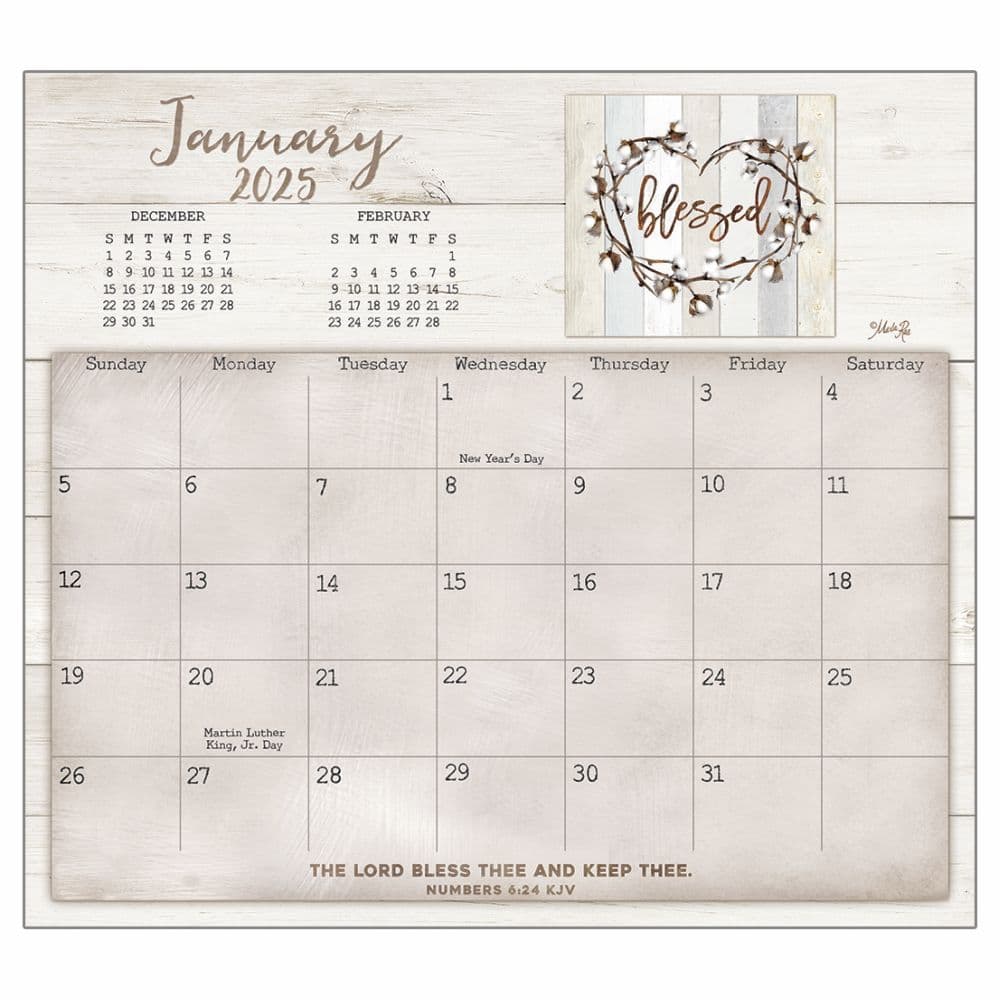 Faith and Family 2025 Desk Pad