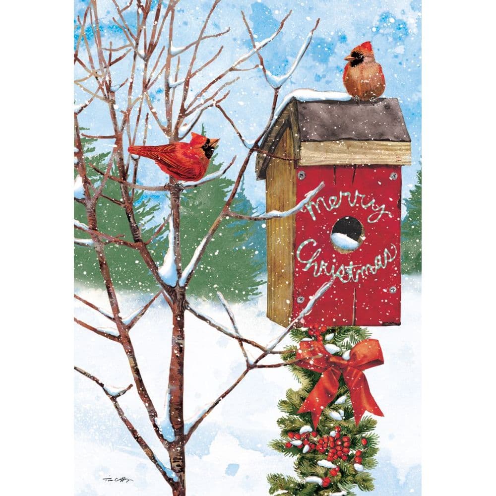 merry birdhouse petite christmas cardstim coffey