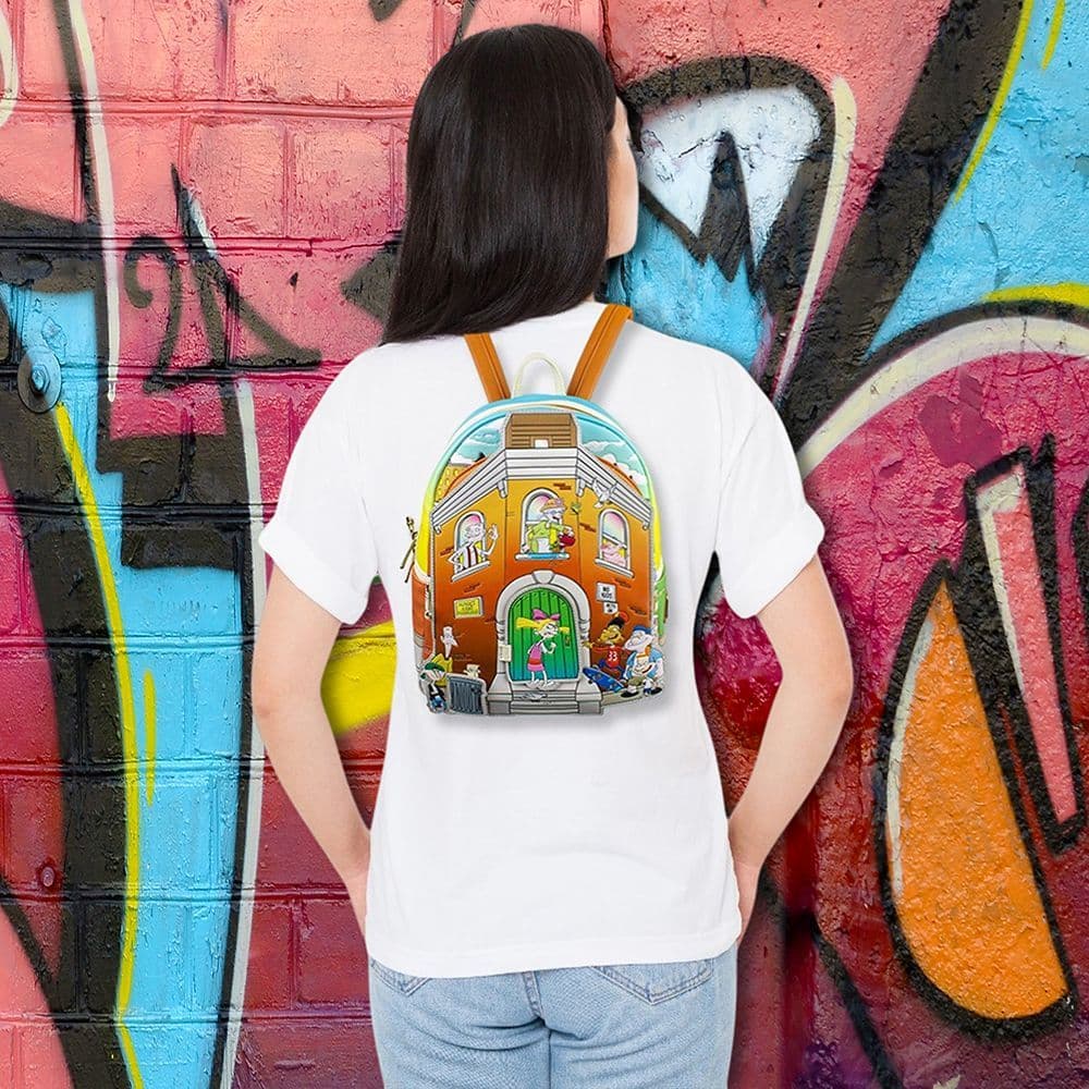 Hey Arnold Nickelodeon Mini Backpack on a model back