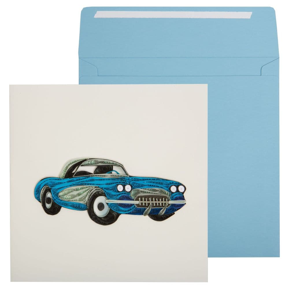 Blue Classic Car Quilling Birthday Card Main Product Image width="1000" height="1000"