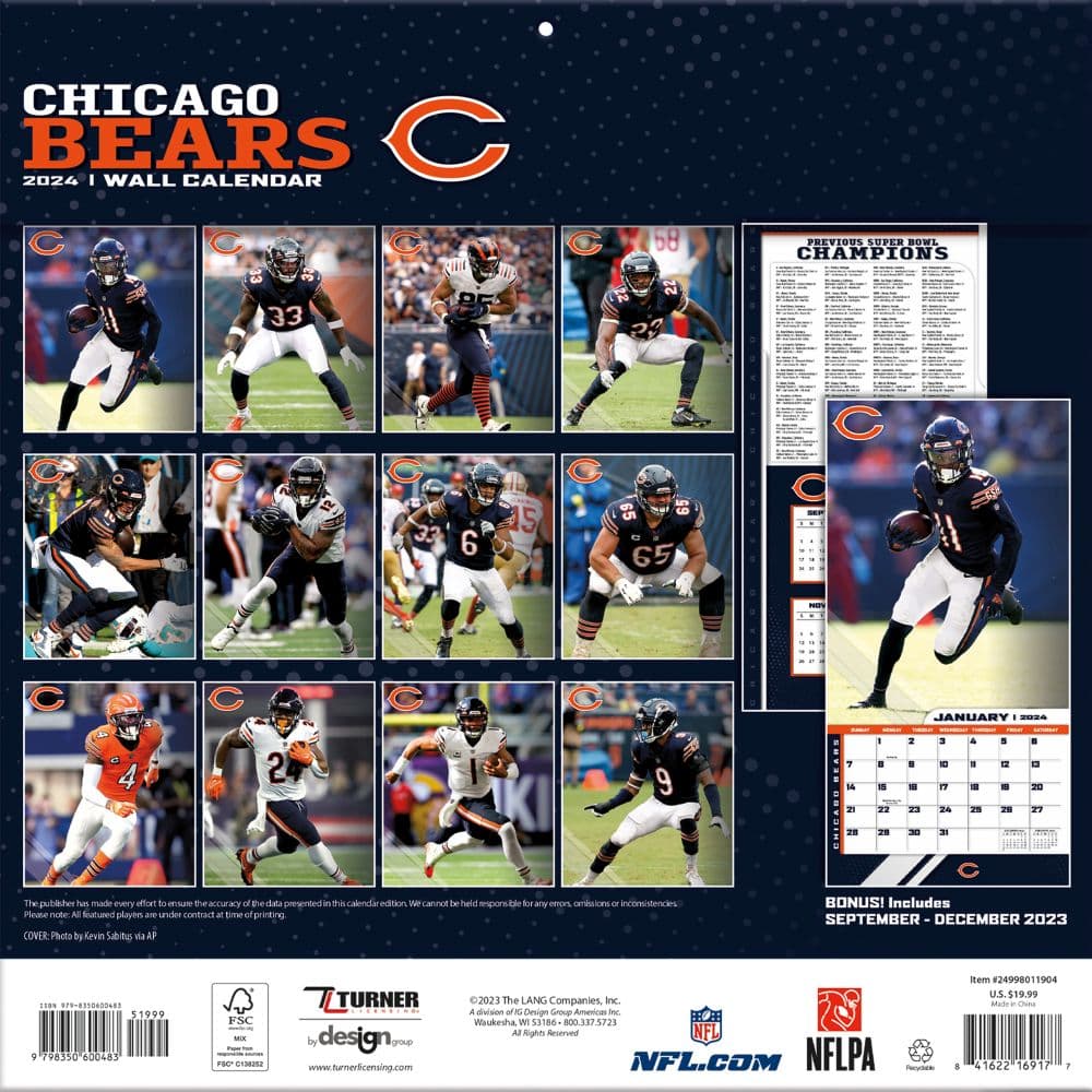 Chicago Bears 2024 Wall Calendar