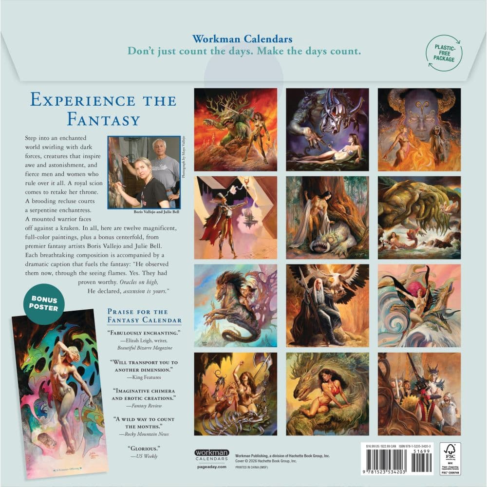 Boris Vallejo and Julie Bells Fantasy 2027 Wall Calendar First Alternate Image