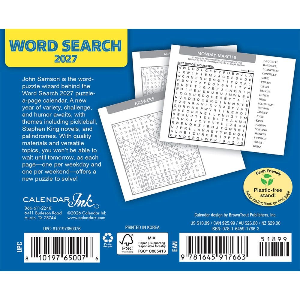 Word Search 2027 Desk Calendar First Alternate Image