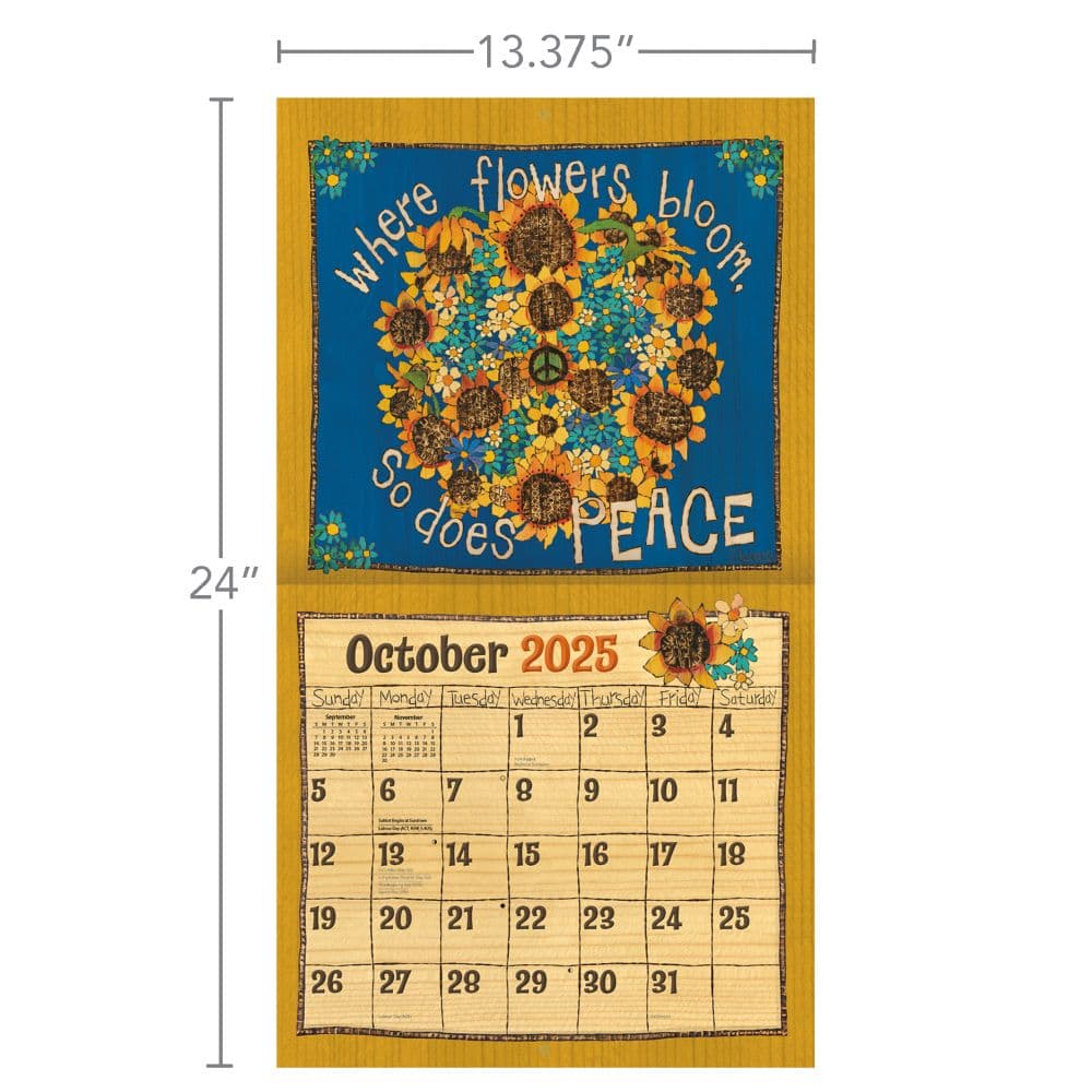 Painted Peace by Stephanie Burgess 2025 Wall Calendar Sixth Alternate Image width=&quot;1000&quot; height=&quot;1000&quot;