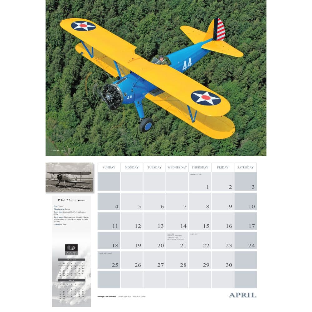 Flying Legends 2027 Wall Calendar Third Alternate Image