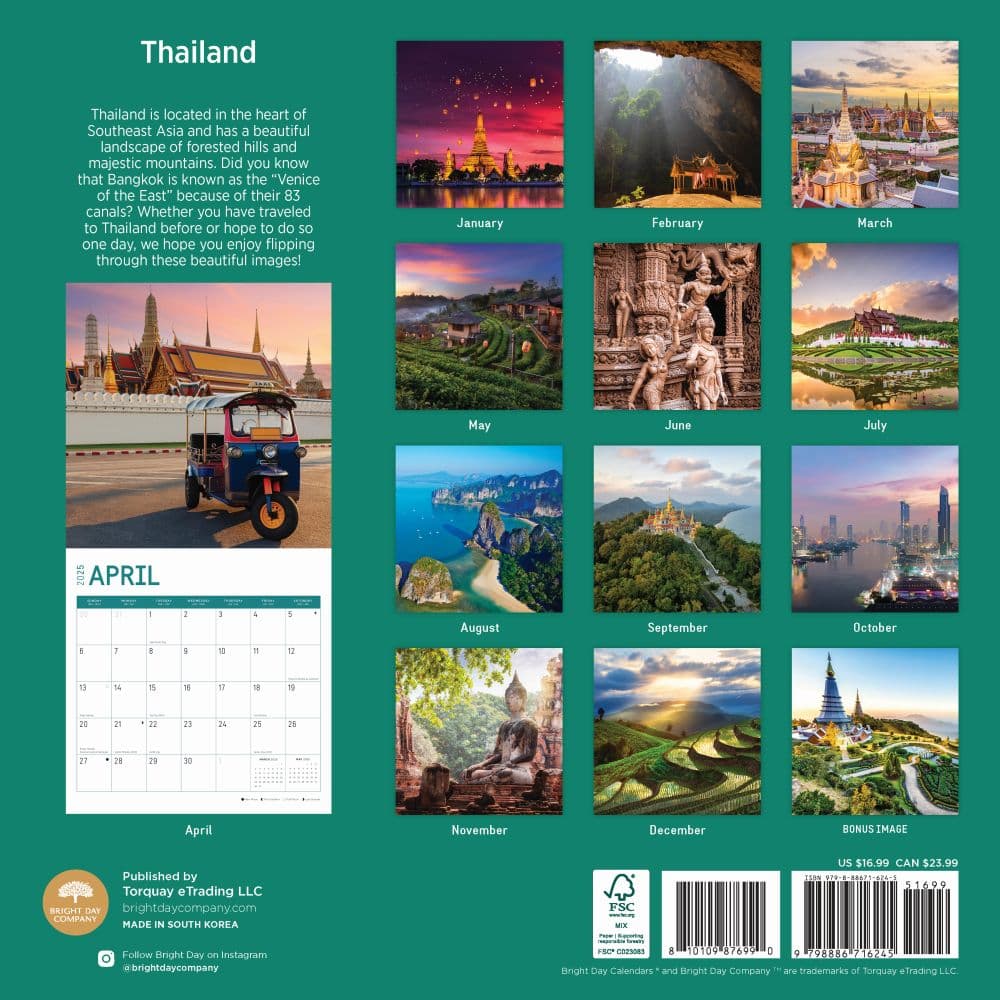 Thailand 2025 Wall Calendar First Alternate Image width="1000" height="1000"