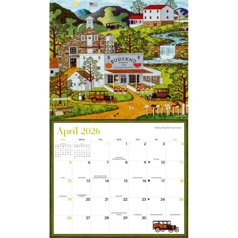 Wysocki Americana Deluxe 2026 Wall Calendar April