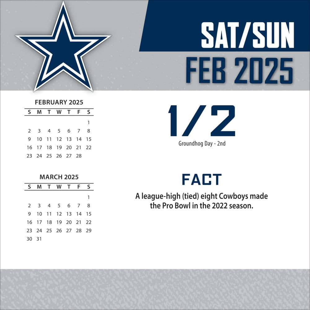 NFL Dallas Cowboys 2025 Desk Calendar Second Alternate Image