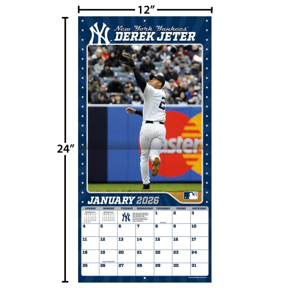 MLB Derek Jeter 2026 Wall Calendar Fifth Alternate Image