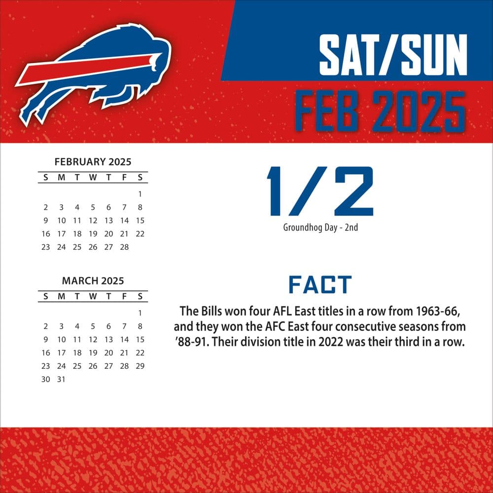 NFL Buffalo Bills 2025 Desk Calendar Second Alternate Image