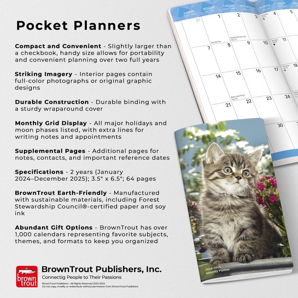 Kitten Cuddles 2 Year Pocket 2024 Planner Fourth Alternate Image width=&quot;1000&quot; height=&quot;1000&quot;