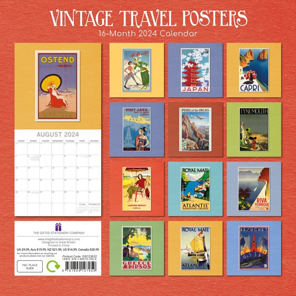 Vintage Travel Posters 2024 Wall Calendar First Alternate Image width=&quot;1000&quot; height=&quot;1000&quot;