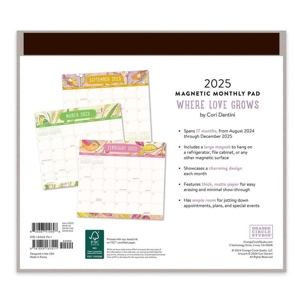 Where Love Grows 2025 Magnetic Wall Calendar First Alternate Image width=&quot;1000&quot; height=&quot;1000&quot;