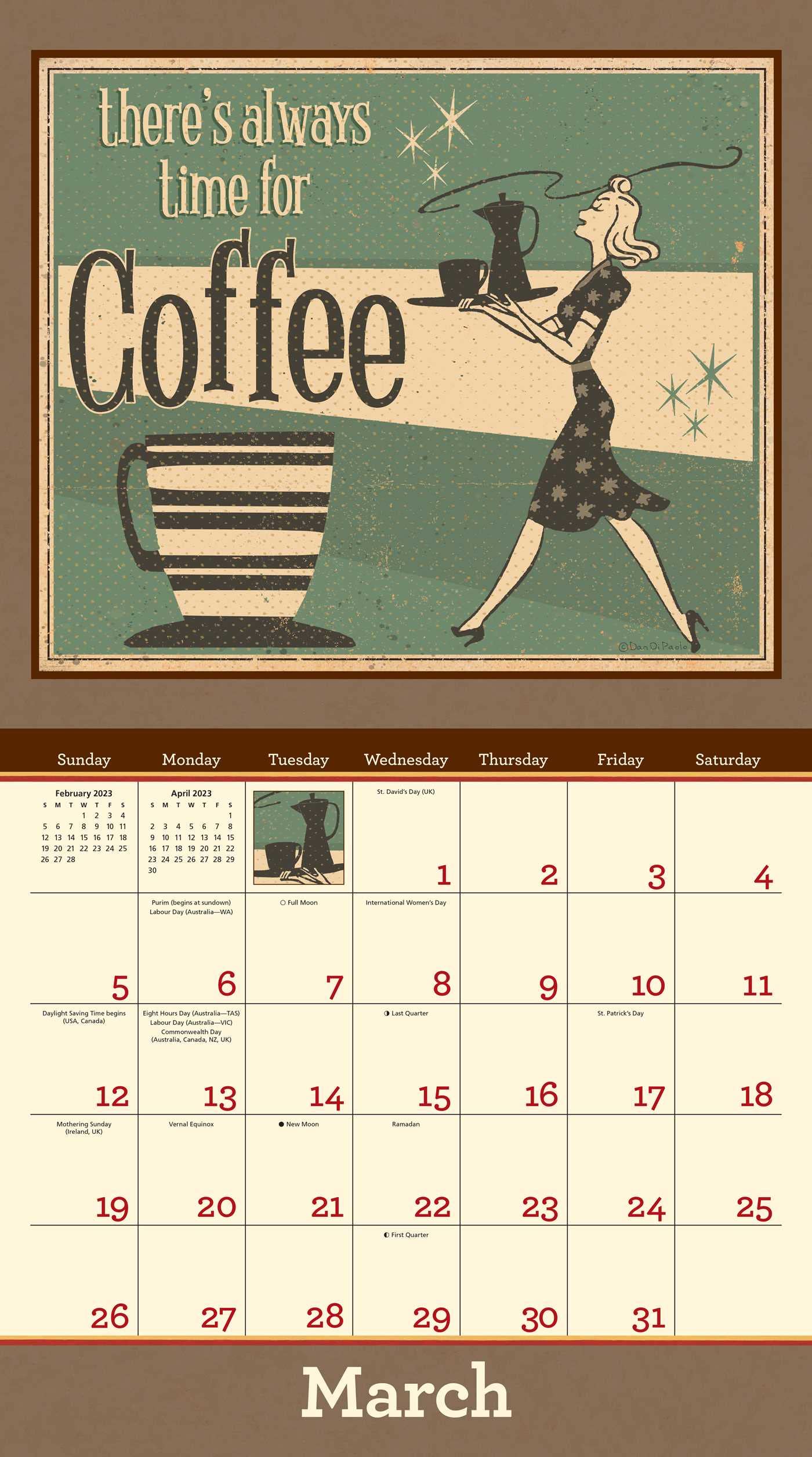 Coffee 2023 Deluxe Wall Calendar - Calendars.com