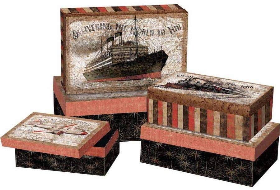 Vintage Travel Decorative Boxes by Tim Coffey Main Image