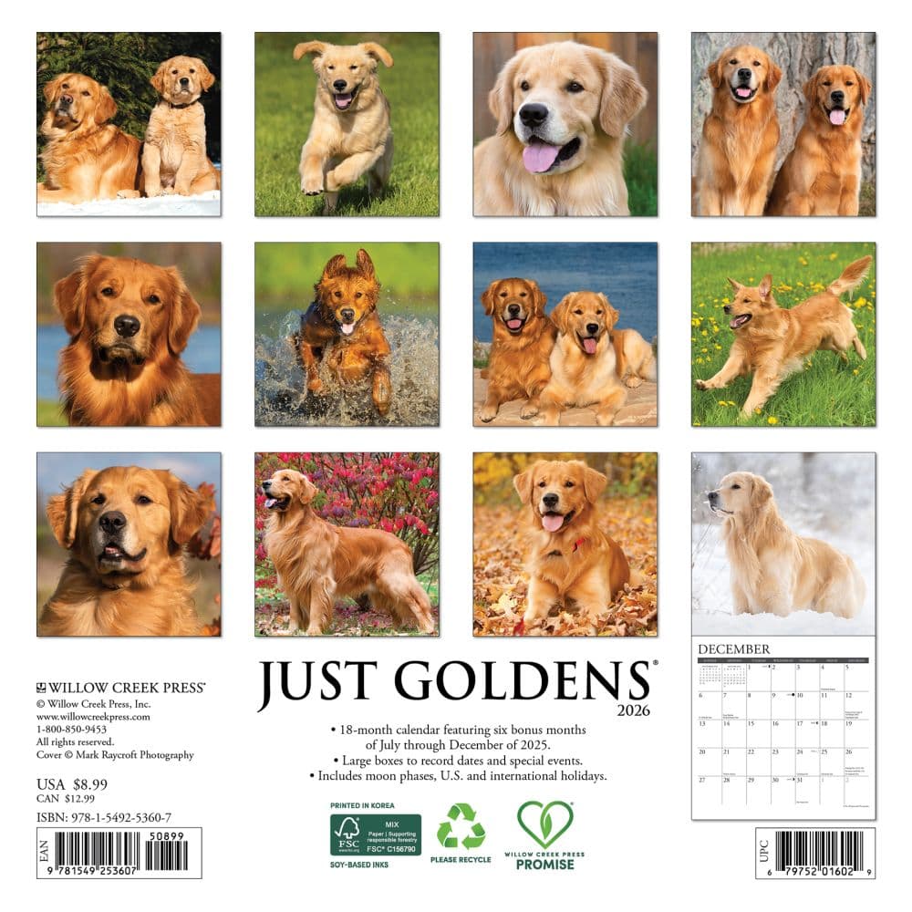 Just Goldens 2026 Mini Wall Calendar First Alternate Image