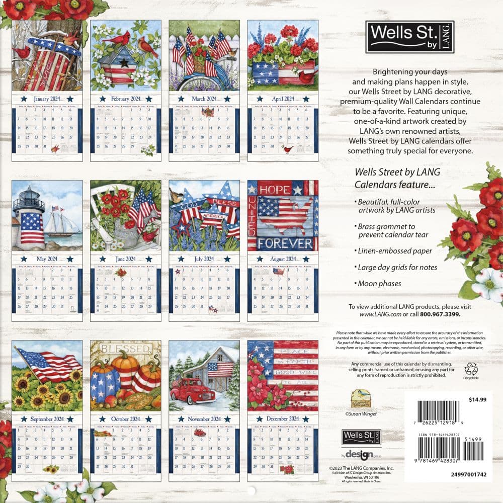 Stars and Stripes 2024 Wall Calendar First Alternate Image width=&quot;1000&quot; height=&quot;1000&quot;