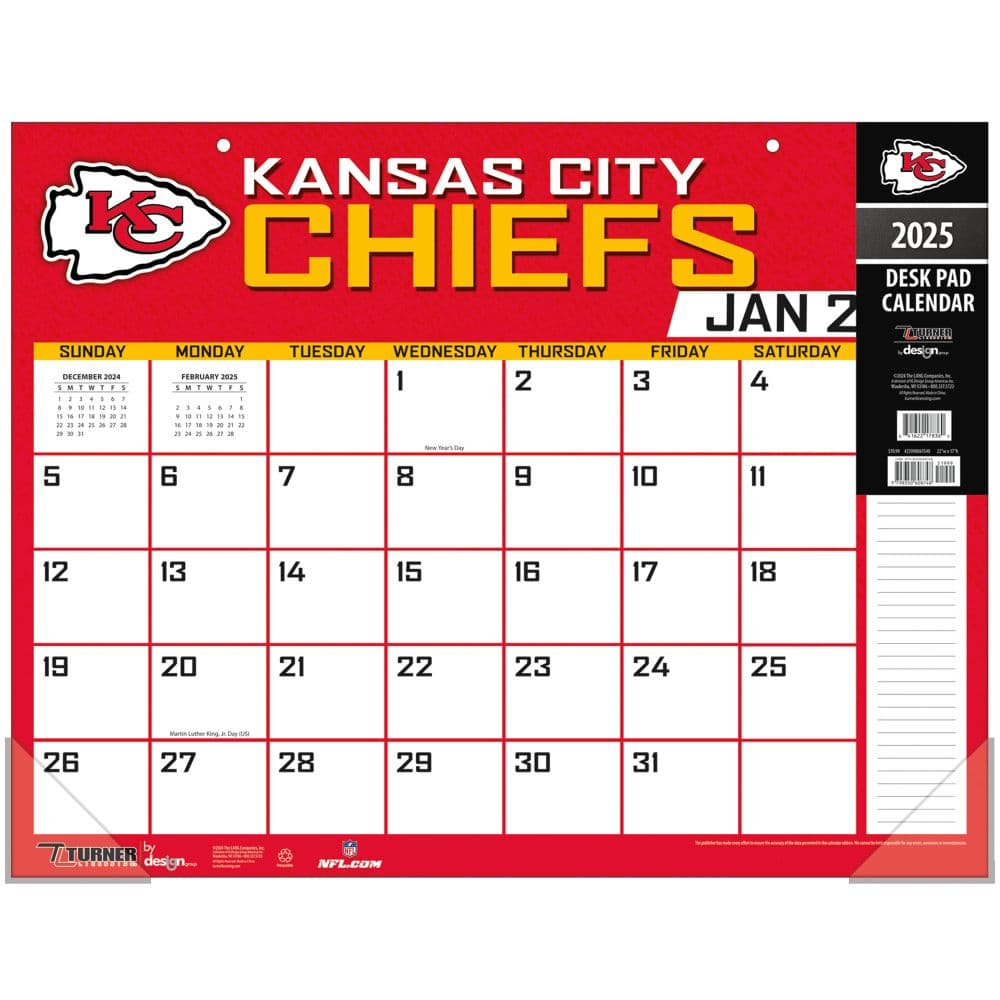 NFL Kansas City Chiefs 2025 Desk Pad Main Image