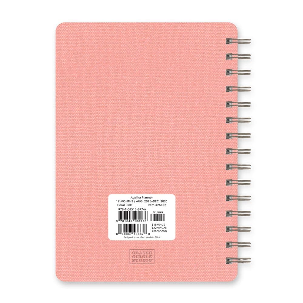 Coral Pink Agatha 2026 Planner First Alternate Image