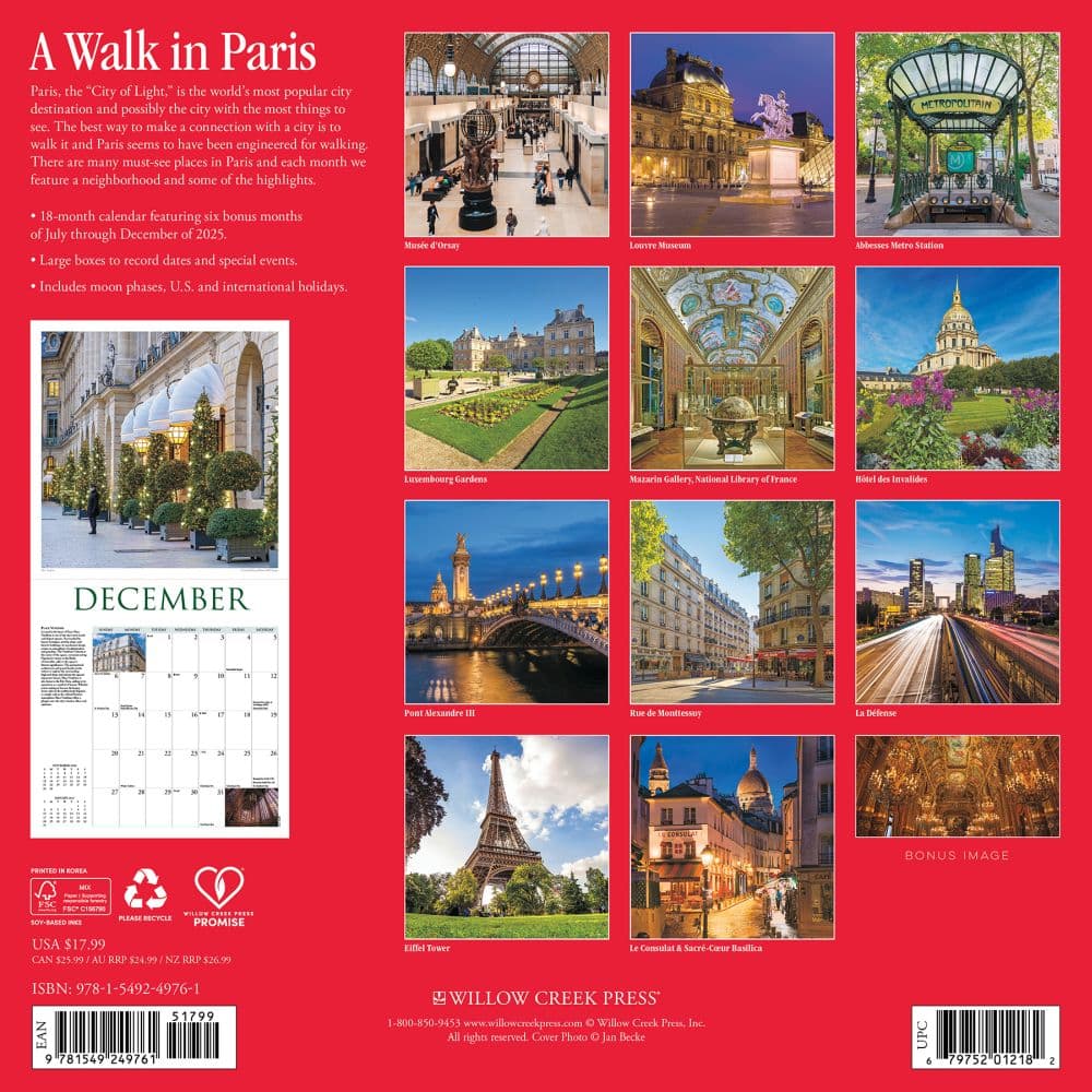 Walk in Paris 2026 Wall Calendar First Alternate Image