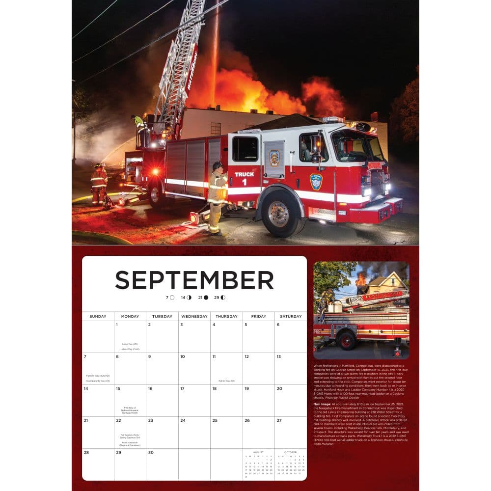 Fire Trucks in Action 2025 Wall Calendar Second Alternate Image