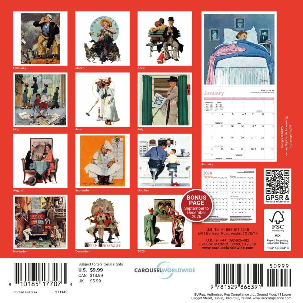 Rockwell 2027 Mini Wall Calendar First Alternate Image