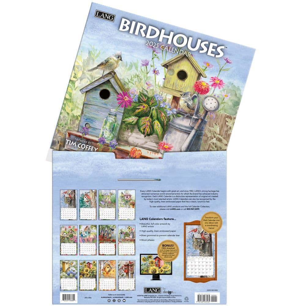 Birdhouses 2025 Wall Calendar by Tim Coffey