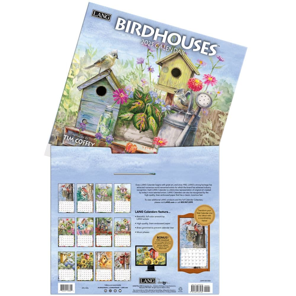 Birdhouses 2025 Wall Calendar by Tim Coffey_ALT3