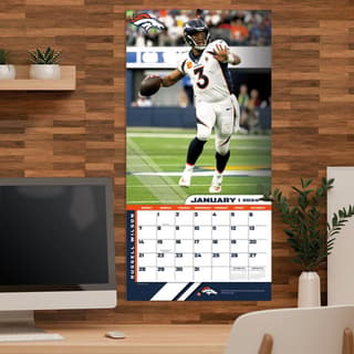 Denver Broncos Russell Wilson 2024 Wall Calendar