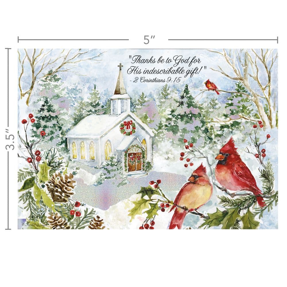 Snowy Chapel Petite Christmas Cards Fourth Alternate image