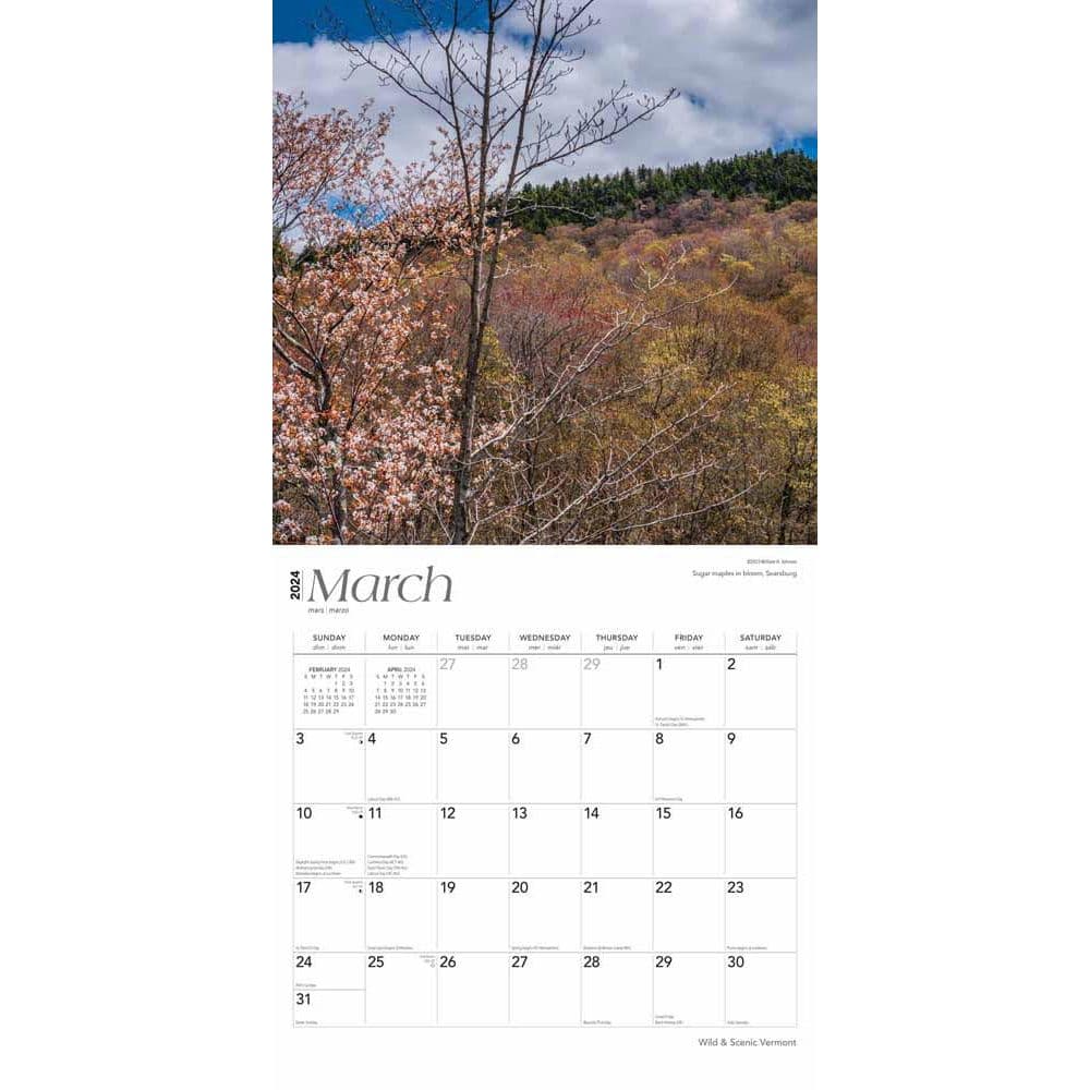 Vermont Wild and Scenic 2024 Wall Calendar