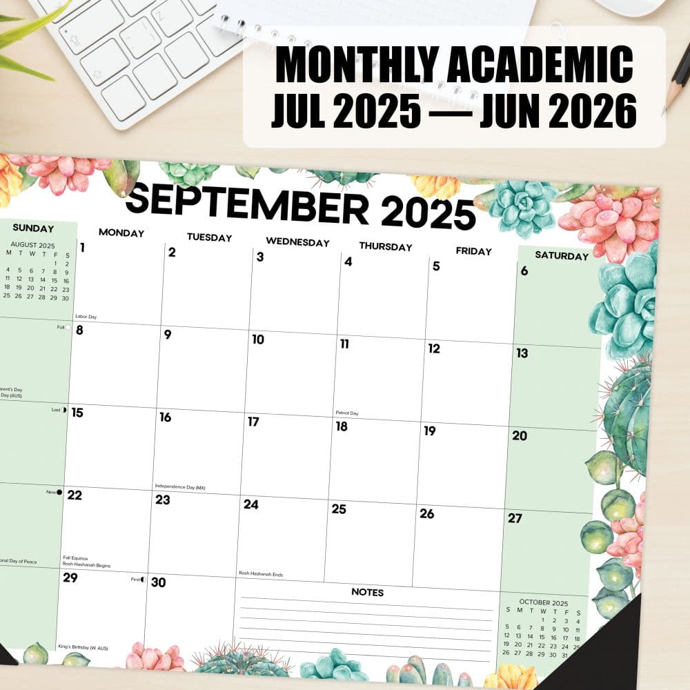Succelents Academic 2026 Monthly Small Desk Pad Main Image_ALT4