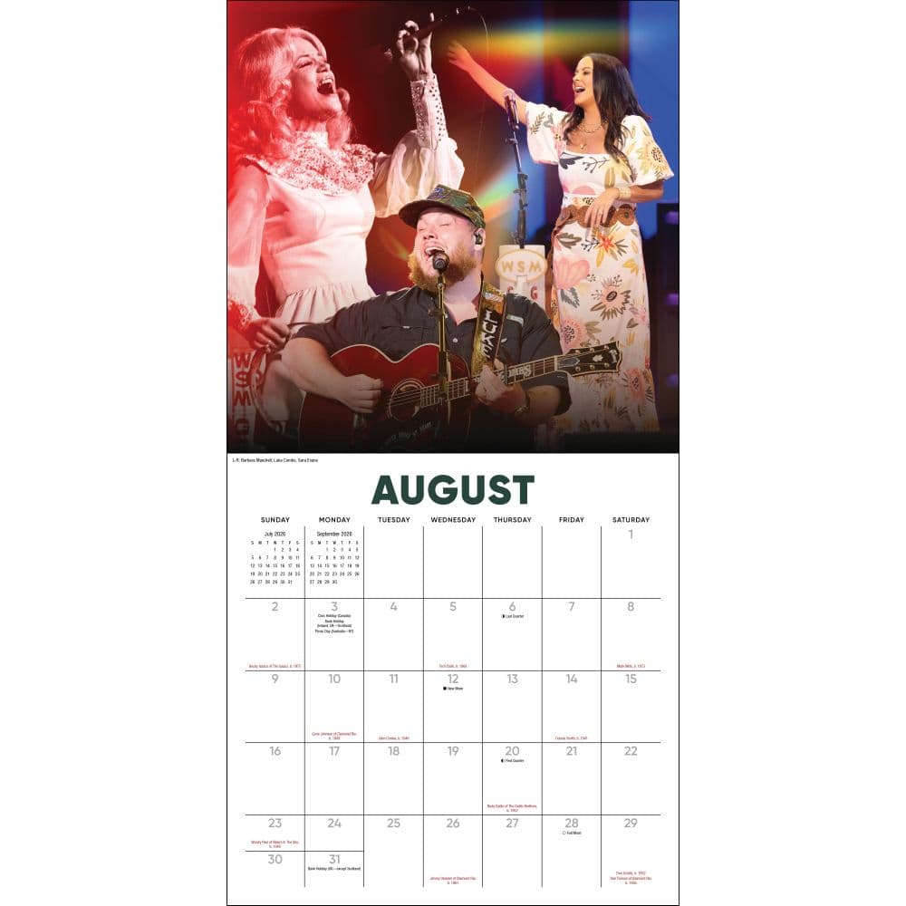 Grand Ole Opry 2026 Wall Calendar Fourth Alternate Image