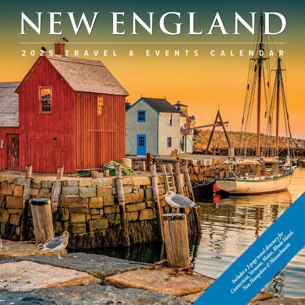 New England Travel And Events 2025 Wall Calendar Main Image