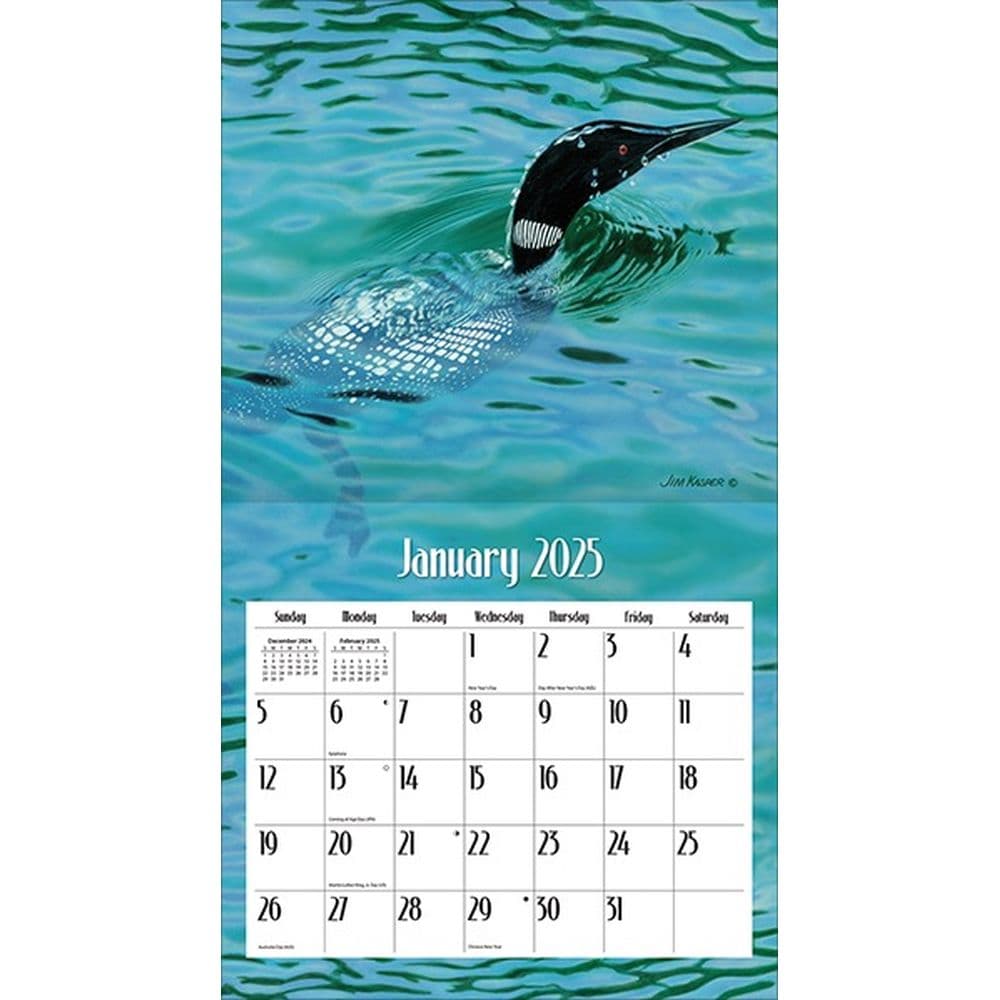 Loons on the Lake by Jim Kasper 2025 Wall Calendar