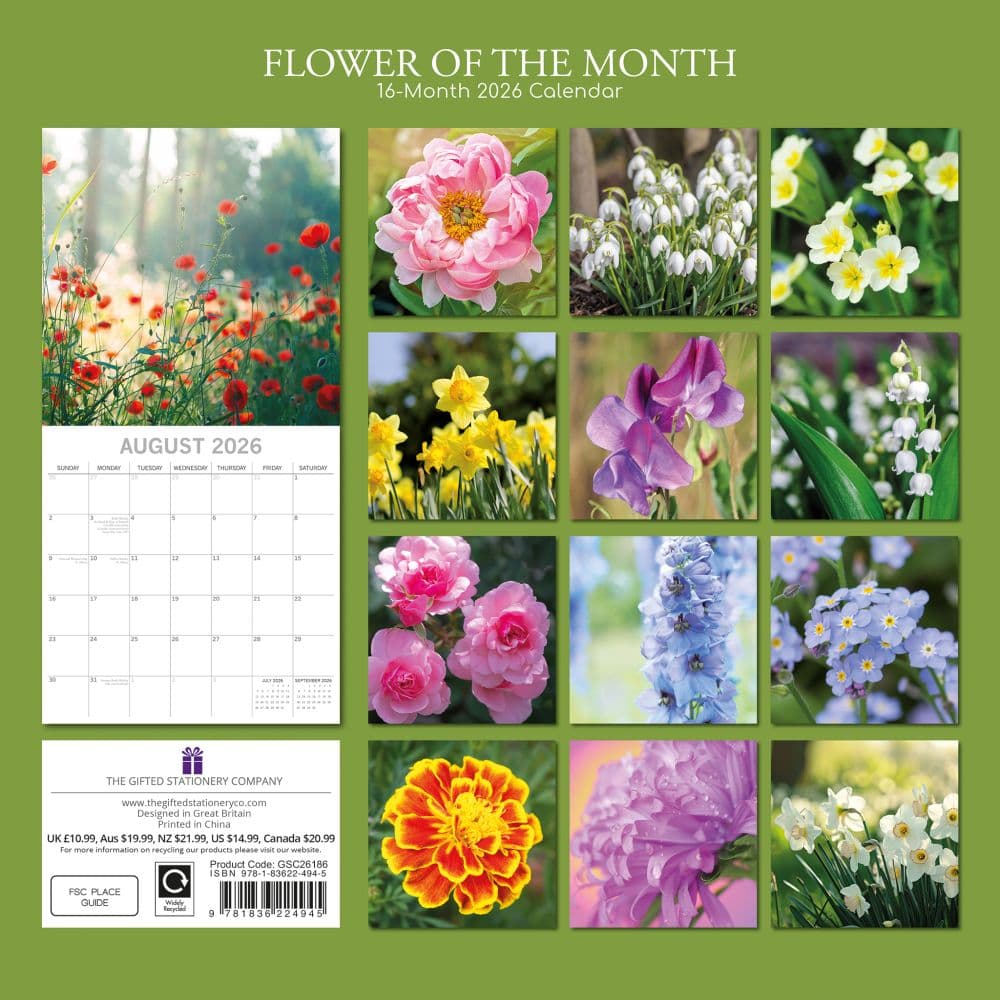 Flower of the Month 2026 Wall Calendar First Alternate Image
