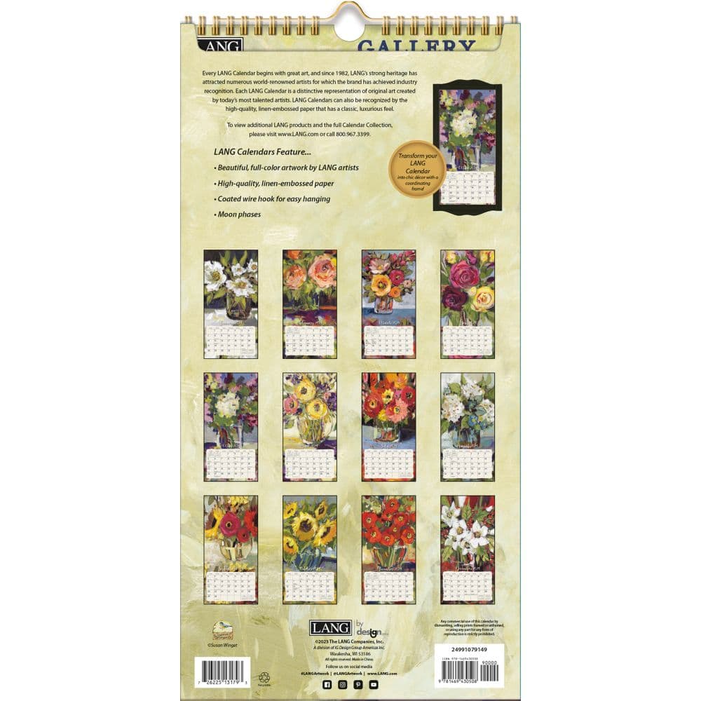 Gallery Florals Vertical 2024 Wall Calendar