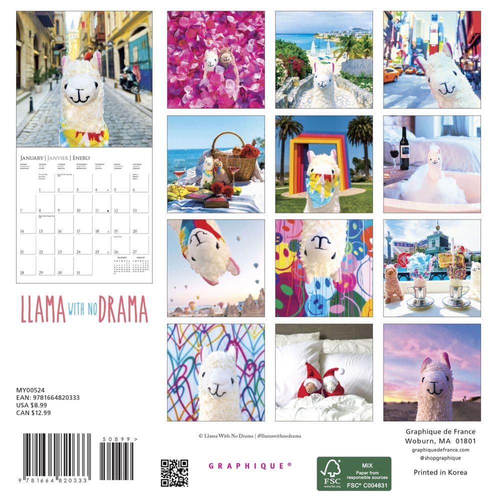 Llama with No Drama 2024 Mini Wall Calendar First Alternate Image width=&quot;1000&quot; height=&quot;1000&quot;