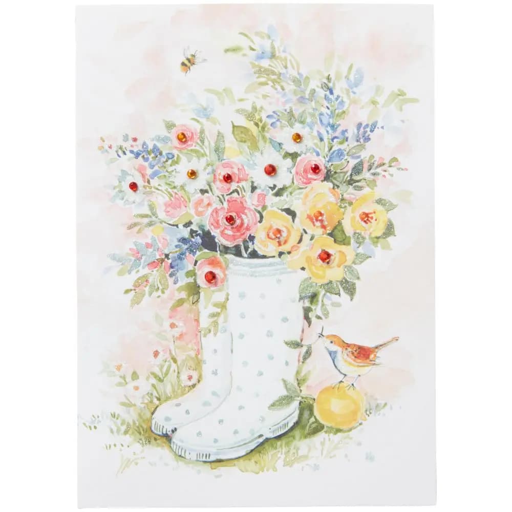 Wellies with Flowers Blank Card First Alternate Image width=&quot;1000&quot; height=&quot;1000&quot;