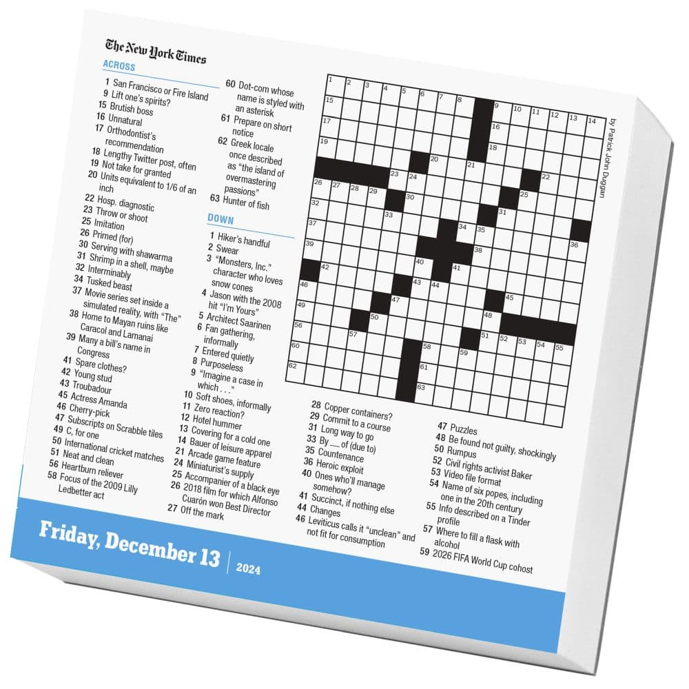 New York Times Daily Crosswords 2024 Desk Calendar