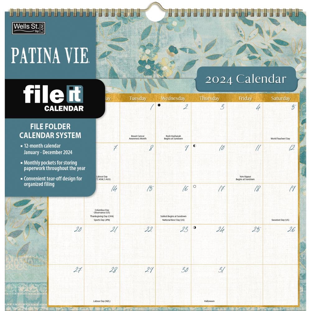 Patina Vie File It 2024 Wall Calendar Main Image
