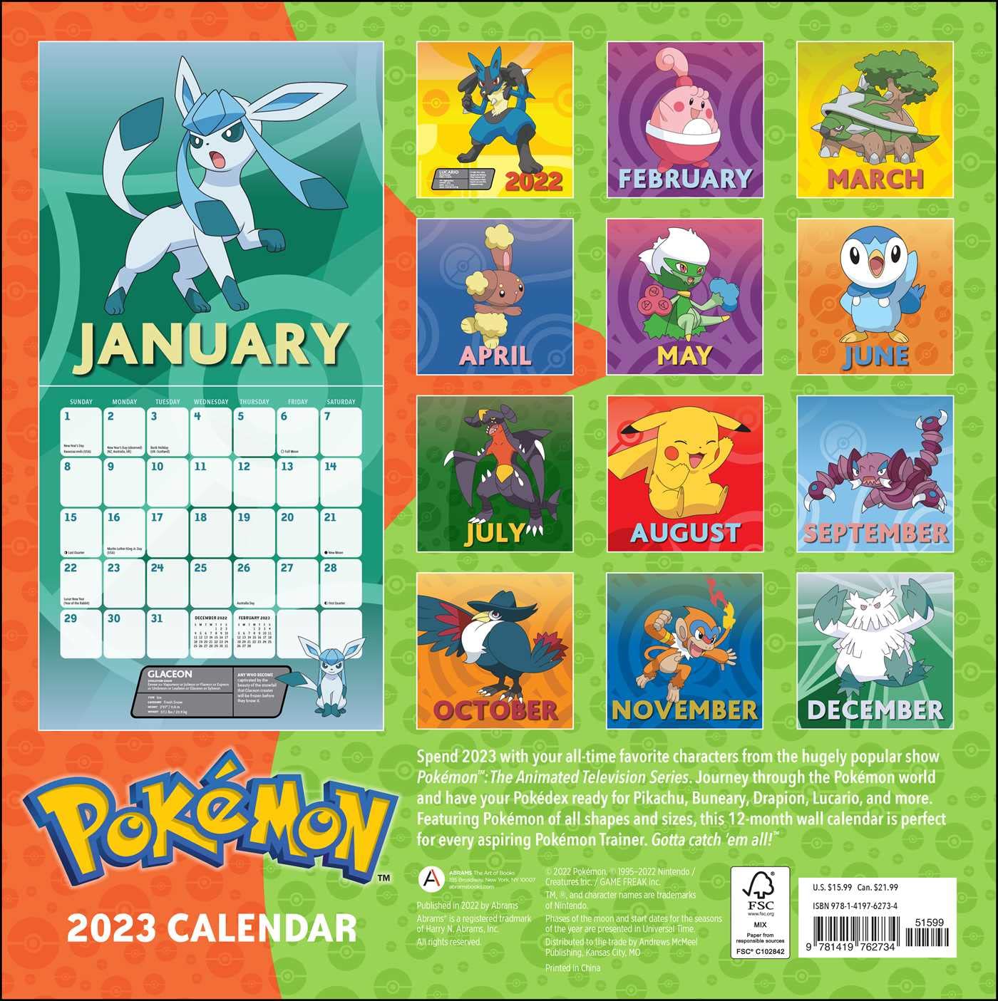 Pokémon 2023 Wall Calendar - Calendars.com