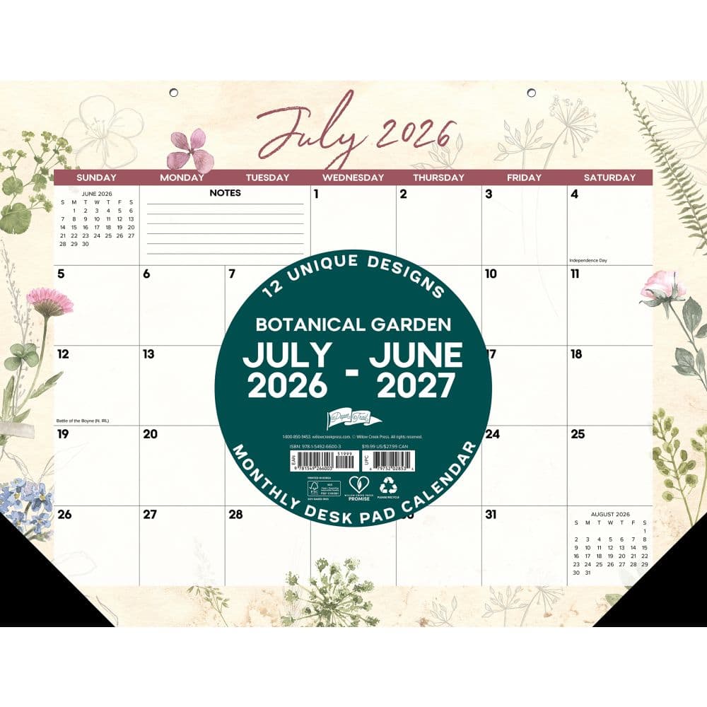 image Botanical Garden Academic 2027 Monthly Desk Pad
