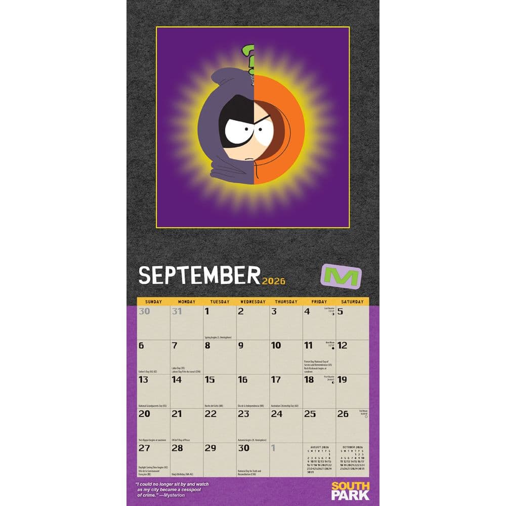 South Park 2026 Mini Wall Calendar Third Alternate Image