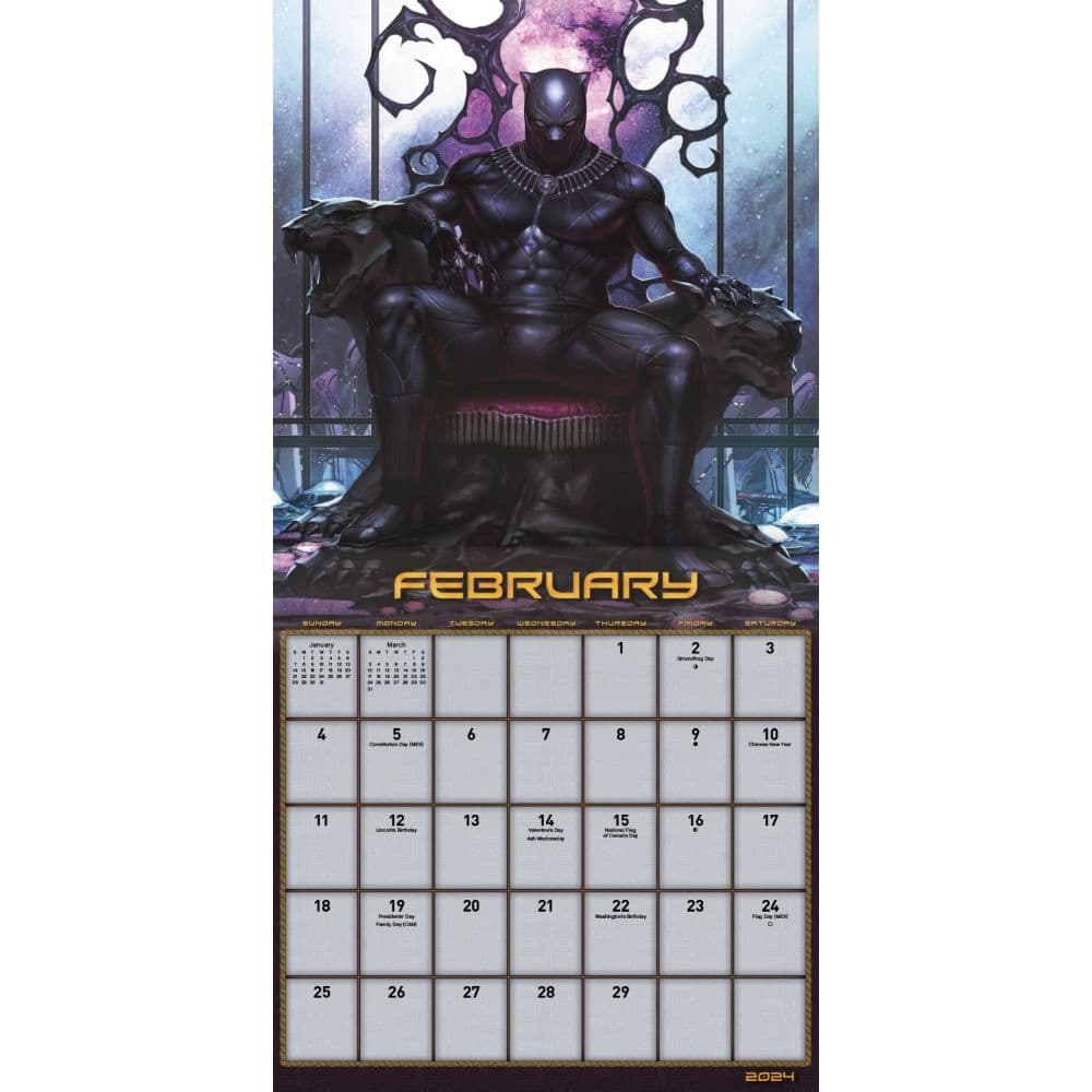 Black Panther 2 Wakanda 2024 Wall Calendar