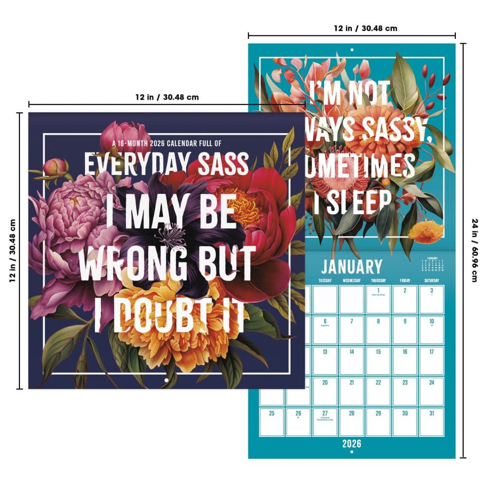 Everyday Sassy 2026 Wall Calendar Sixth Alternate Image